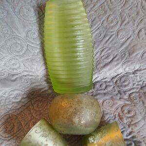 4 Piece Set Of Green Glass wear